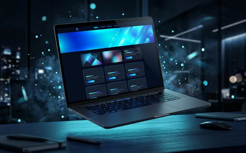 Corporate web platform built by Prajapati NexaTech Global shown on a laptop